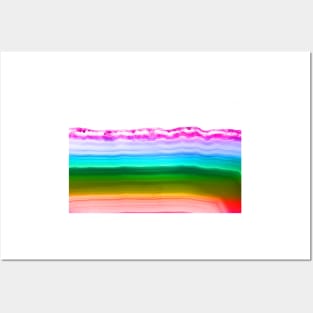 Fancy rainbow colors agate slice mineral Posters and Art